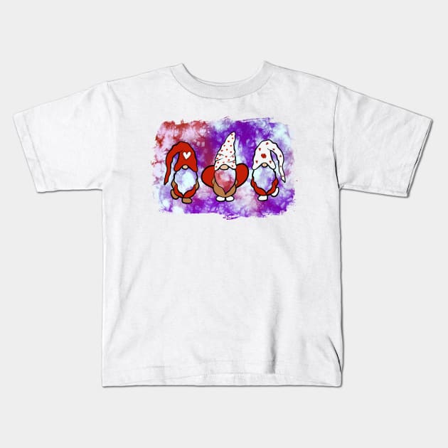Gnomes Tie Dye Valentines Day Tie Dye Love Heart Girlfriend Kids T-Shirt by Studio Hues